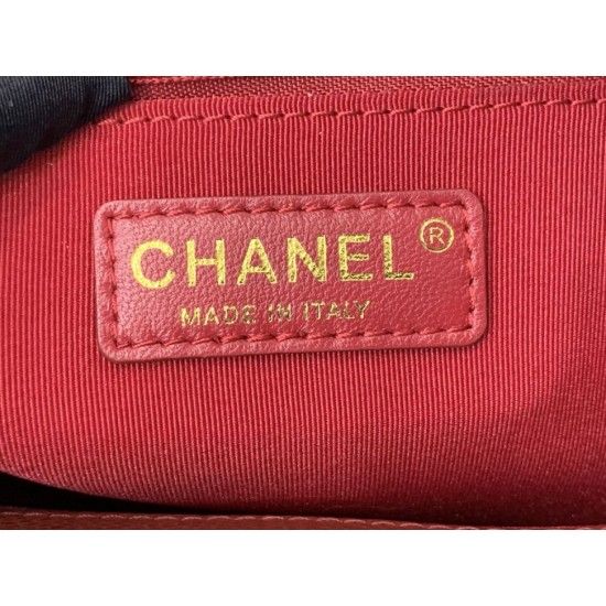 Chanel Grand Shopping Tote(GST) Fashion Large Burgundy Grained Calfskin Women Handbag A50995