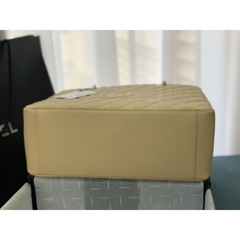 Chanel Grand Shopping Tote(GST) Fashion Large Apricot Grained Calfskin Women Handbag A50995