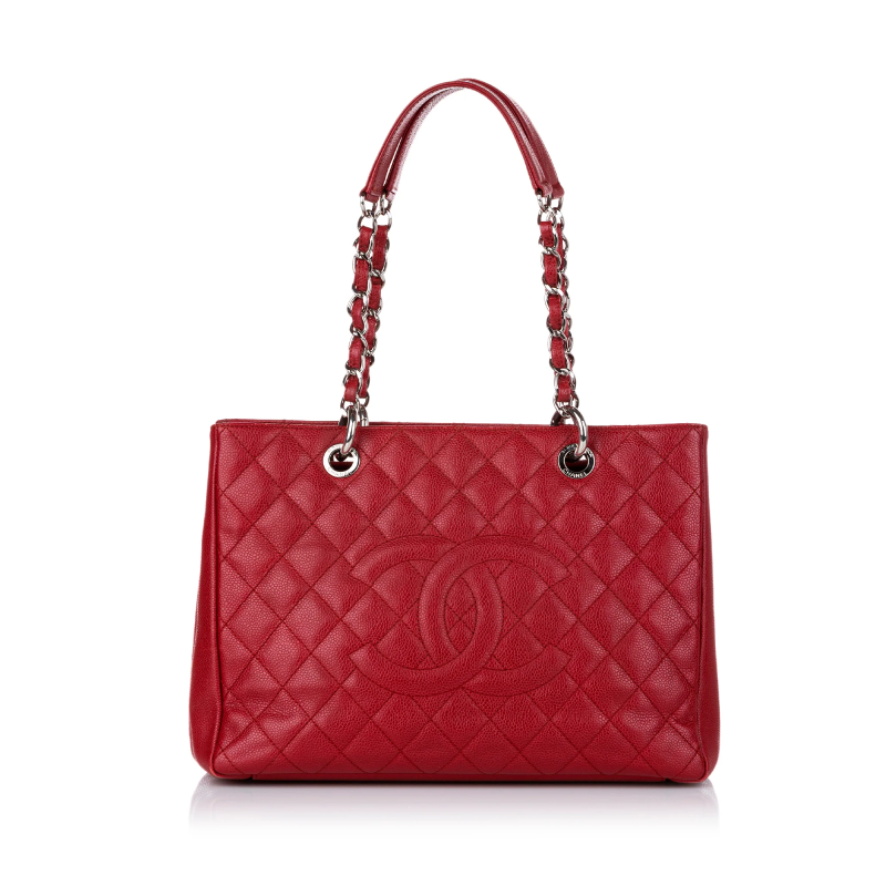 Chanel Grand Shopping Tote(GST) Fashion Large Red Grained Calfskin Women Handbag A50995