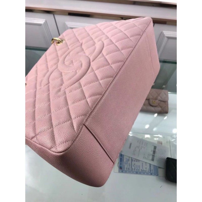 Chanel Grand Shopping Tote(GST) Fashion Large Pink Grained Calfskin Women Handbag A50995