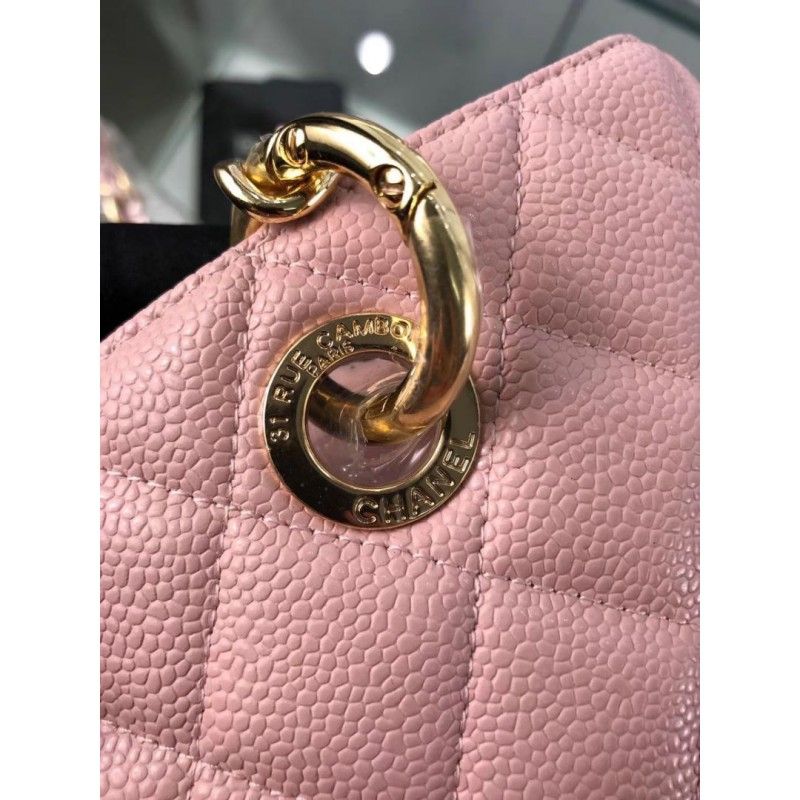Chanel Grand Shopping Tote(GST) Fashion Large Pink Grained Calfskin Women Handbag A50995