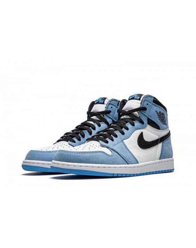 Jordan Air Jordan 1 Retro High 2021 White University Blue Black Leather Rubber Sole Basketball Sneakers 555088-134