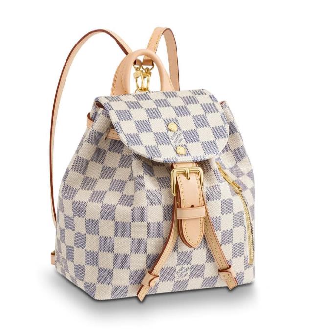 Louis Vuitton Damier Azur Sperone Natural BB Beige Canvas Women Backpack N44026