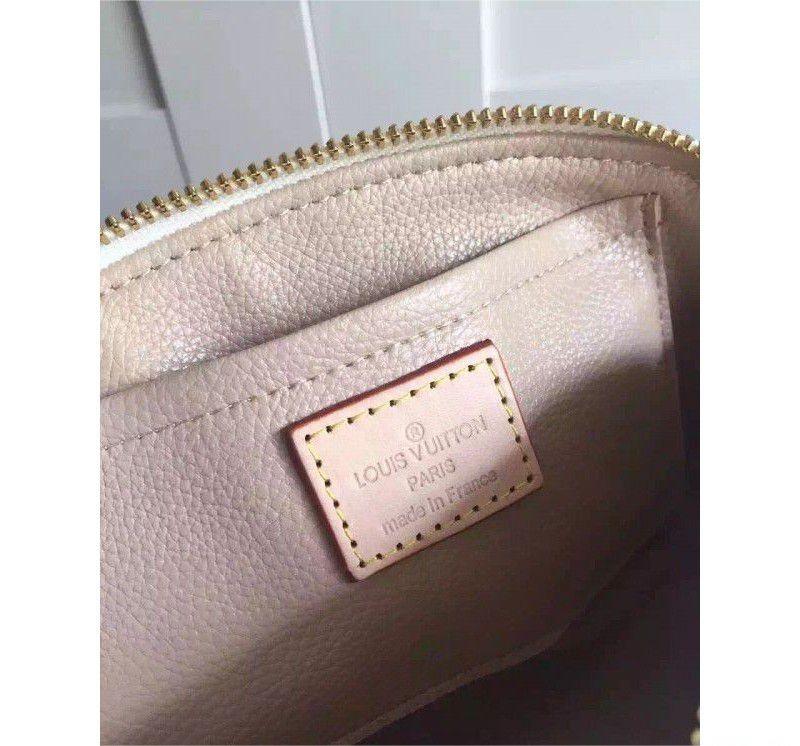 Louis Vuitton Damier Azur Natural PM Beige Cowhide Women Cosmetic Pouch N60024