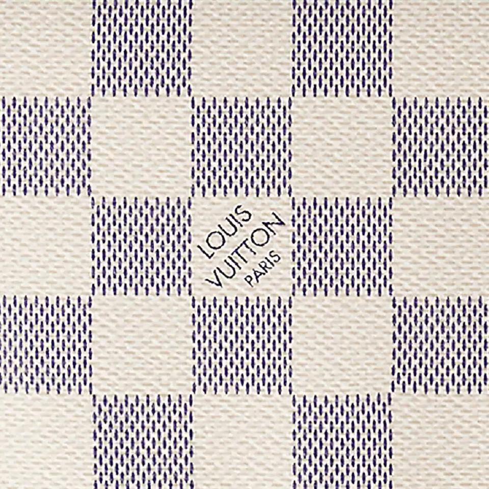 Louis Vuitton Damier Azur Natural PM Beige Cowhide Women Cosmetic Pouch N60024