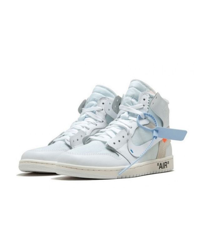 Jordan Air Jordan 1 Retro High 2018 Off-White White Leather Rubber Sole Basketball Sneakers AQ0818-100