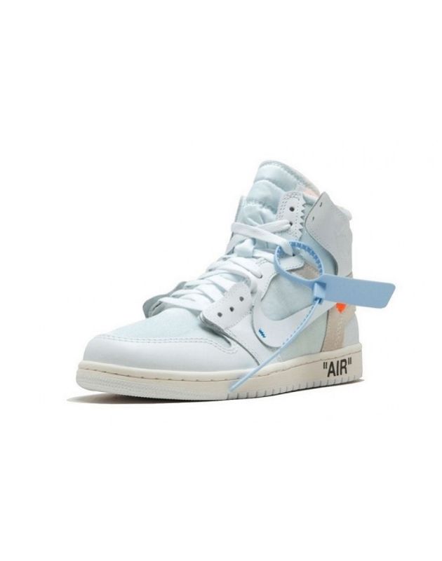 Jordan Air Jordan 1 Retro High 2018 Off-White White Leather Rubber Sole Basketball Sneakers AQ0818-100