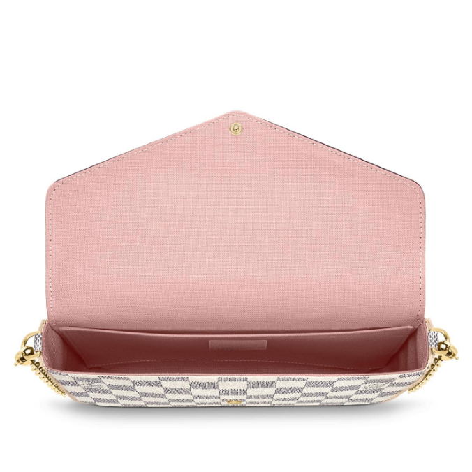 Louis Vuitton Damier Azur Pochette Felicie PM Beige Canvas Women Satchel Purses N63106