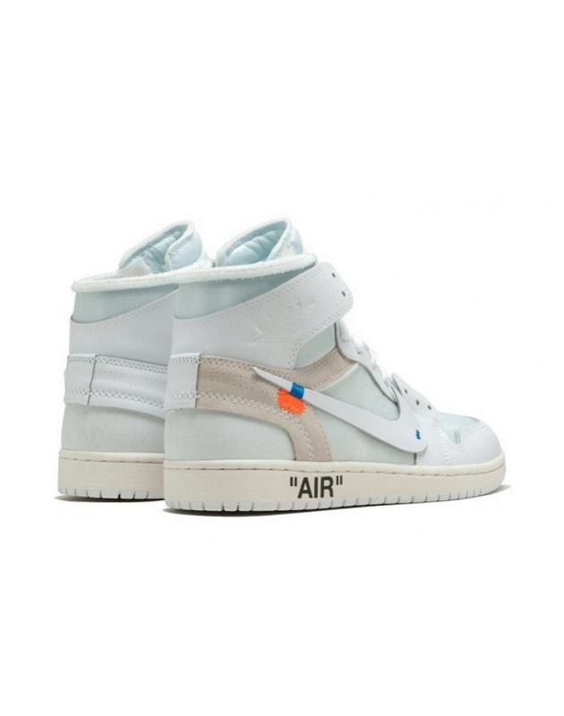 Jordan Air Jordan 1 Retro High 2018 Off-White White Leather Rubber Sole Basketball Sneakers AQ0818-100