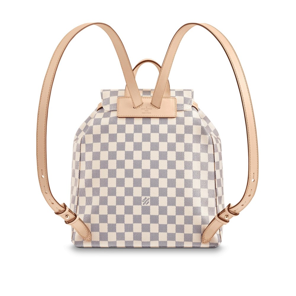 Louis Vuitton Damier Azur Sperone Beige Canvas Women Backpack Bag N41578