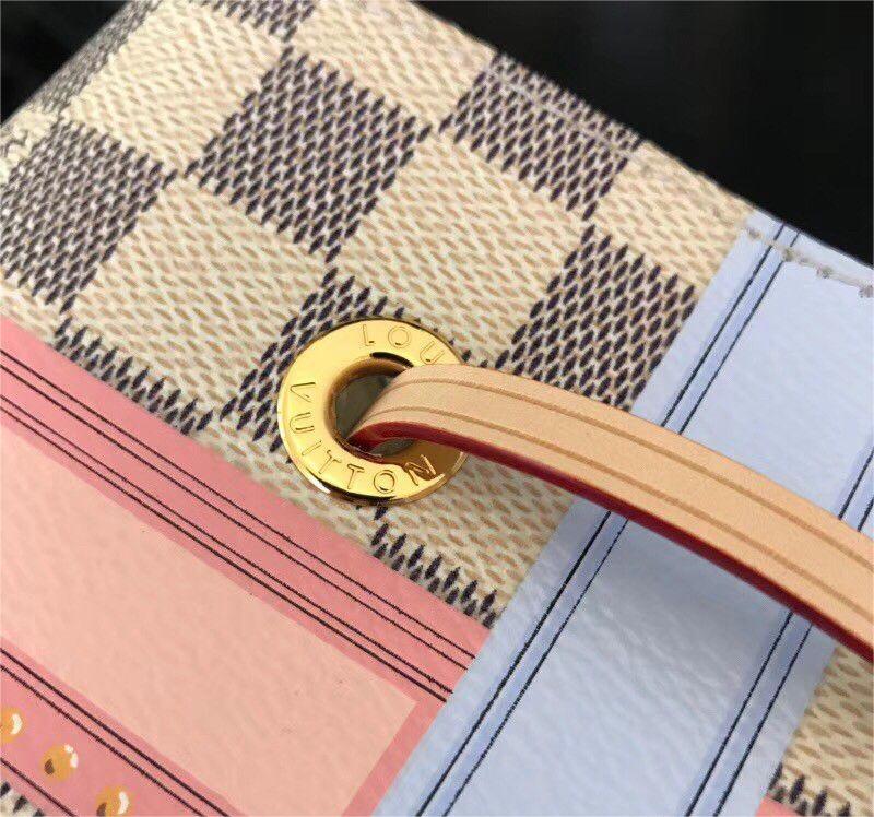 Louis Vuitton Damier Azur NeoNoe Summer Trunks Beige Canvas Women Bucket Handbag N41066