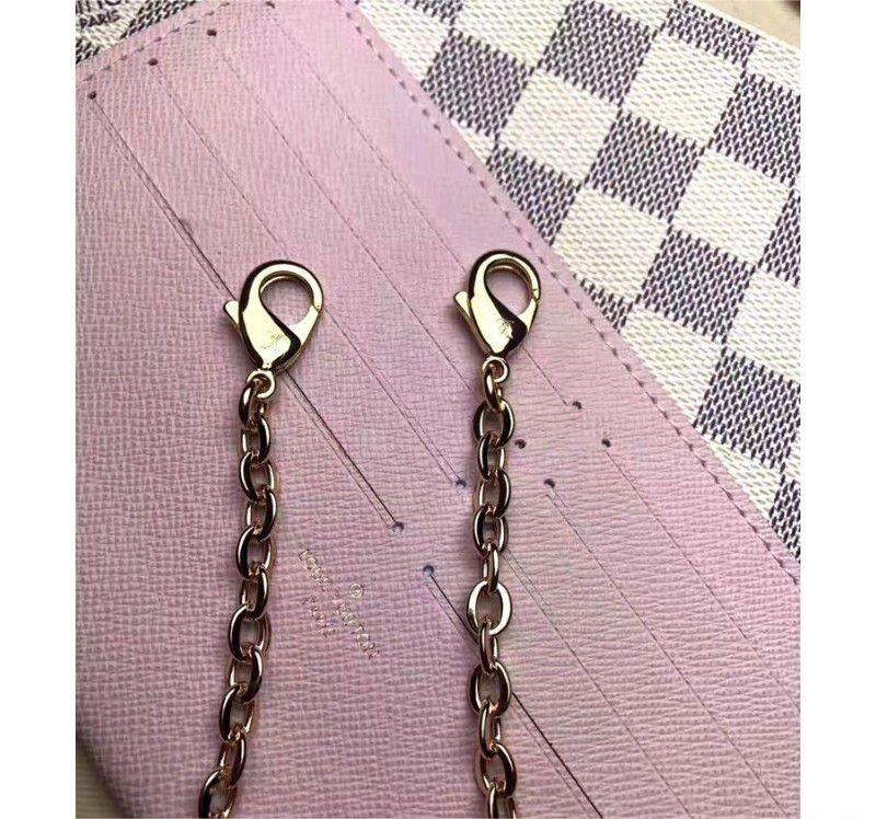 Louis Vuitton Damier Azur Pochette Felicie PM Beige Canvas Women Satchel Purses N63106