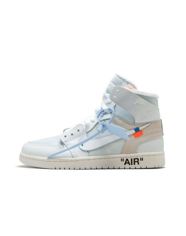 Jordan Air Jordan 1 Retro High 2018 Off-White White Leather Rubber Sole Basketball Sneakers AQ0818-100