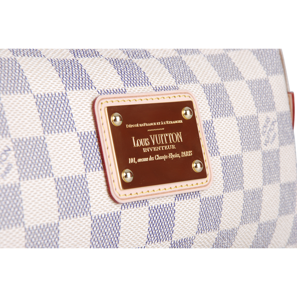 Louis Vuitton Damier Azur Eva Clutch PM Beige Canvas Women Clutch Crossbody Bag N55214