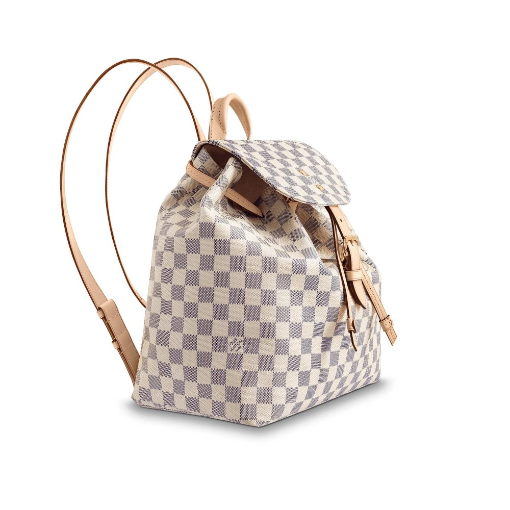 Louis Vuitton Damier Azur Sperone Beige Canvas Women Backpack Bag N41578