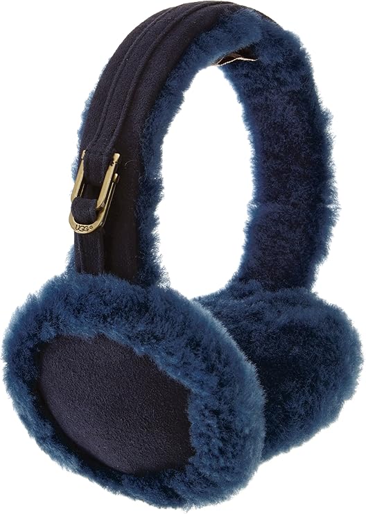 UGG Classic Double U Logo Dark Blue Shearling Women Headband Earmuff U1023