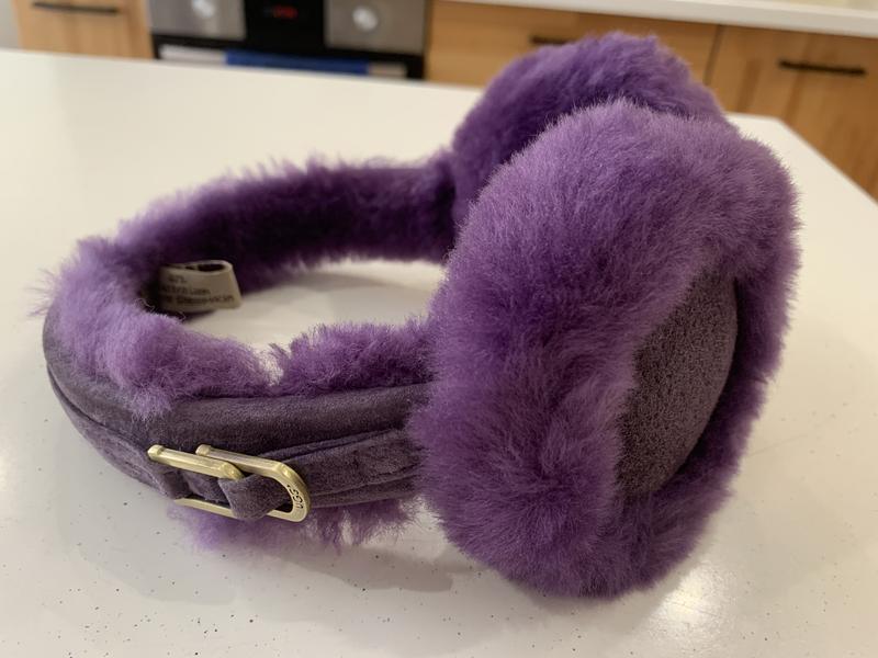 UGG Classic Double U Logo Purple Shearling Women Headband Earmuff U1023