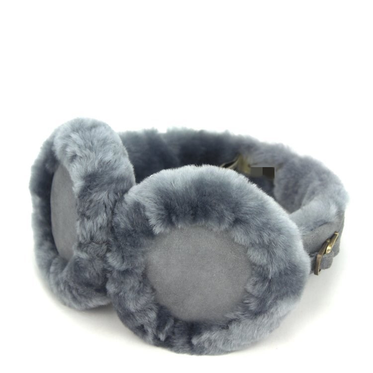 UGG Classic Double U Logo Grey Shearling Women Headband Earmuff U1023