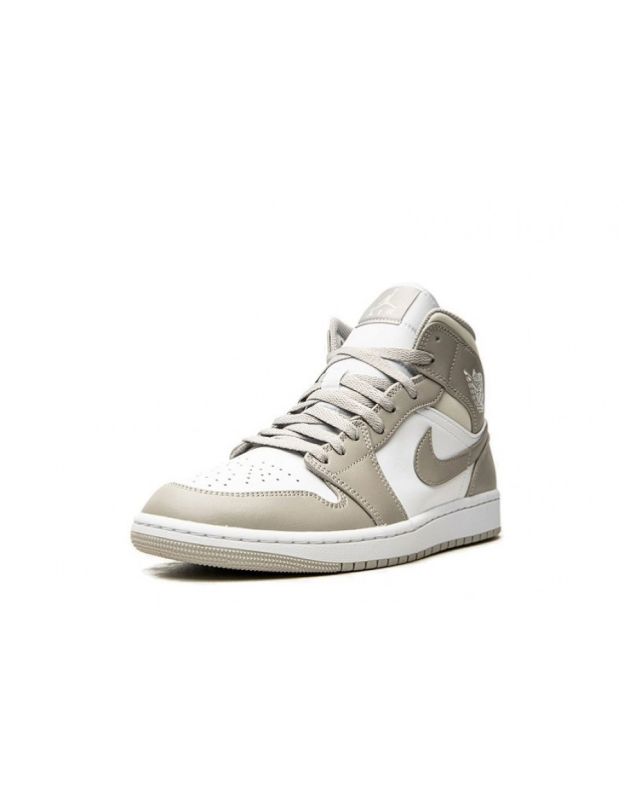 Jordan Air Jordan 1 Mid 2021 Linen Leather Rubber Sole Basketball Sneakers 554724-082
