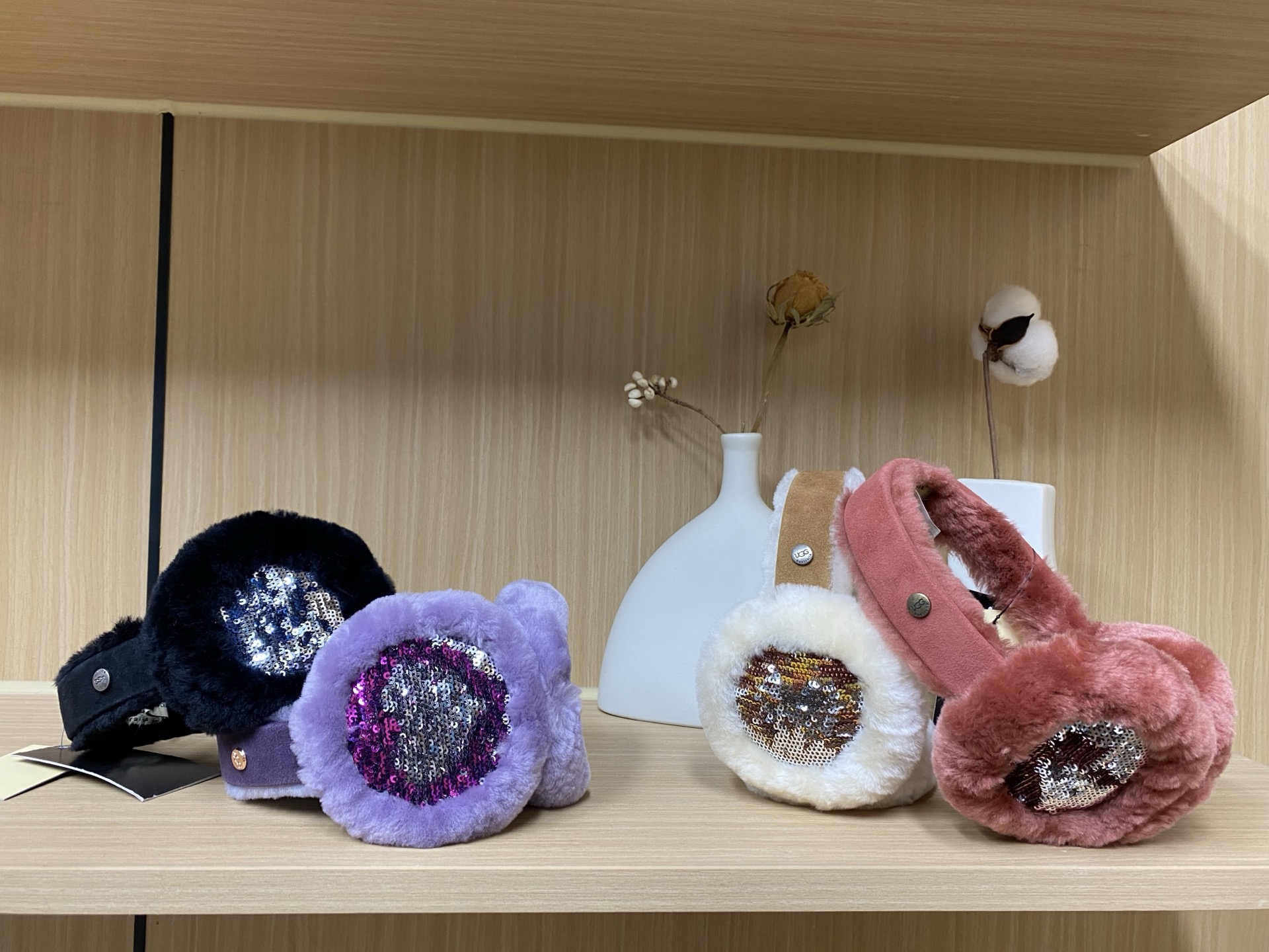 UGG Classic Fashion Sparkles Chestnut Merino Wool Women Headband Earmuff 589004