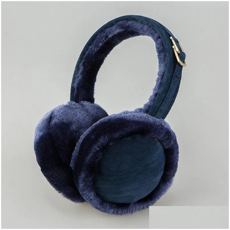 UGG Classic Double U Logo Royal Blue Shearling Women Headband Earmuff U1023