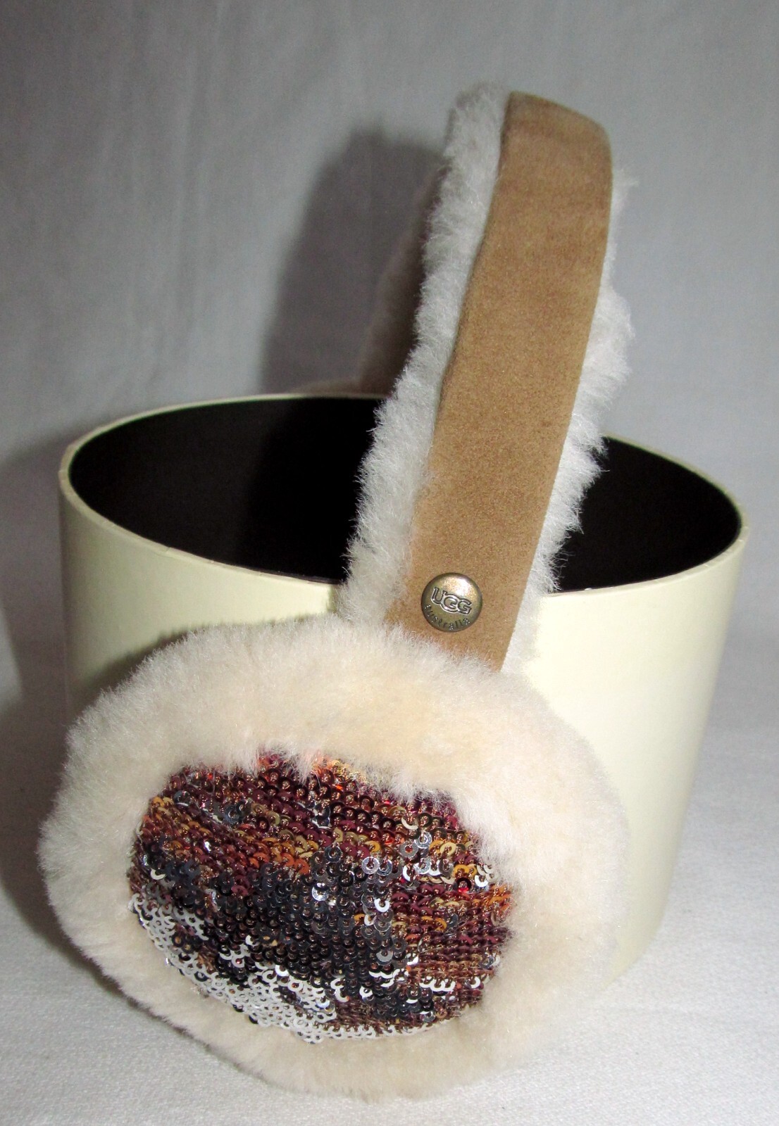 UGG Classic Fashion Sparkles Chestnut Merino Wool Women Headband Earmuff 589004