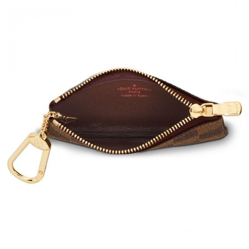 Beg Kunci Louis Vuitton Damier Ebene BB Kanvas Perang Dompet Wanita N62658