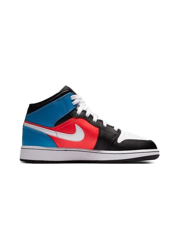 Jordan Air Jordan 1 Mid 2020 Tri Color Ribbons Leather Rubber Sole Basketball Sneakers CV4891-001