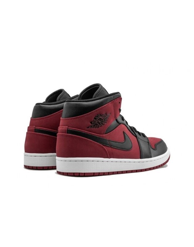 Jordan Air Jordan 1 Mid 2018 Gym Red Black Leather Rubber Sole Basketball Sneakers 554724-610