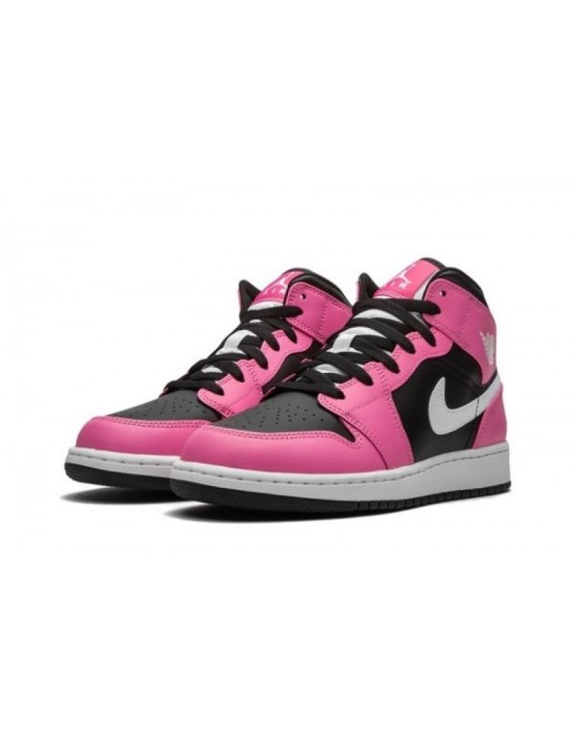 Jordan Air Jordan 1 Mid 2020 Pinksicle Leather Rubber Sole Basketball Sneakers 555112-002