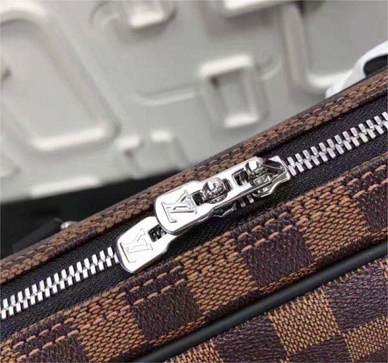 Louis Vuitton Damier Ebene Porte Documents Voyage PM Brown Canvas Women Business Shoulder Bag N41466