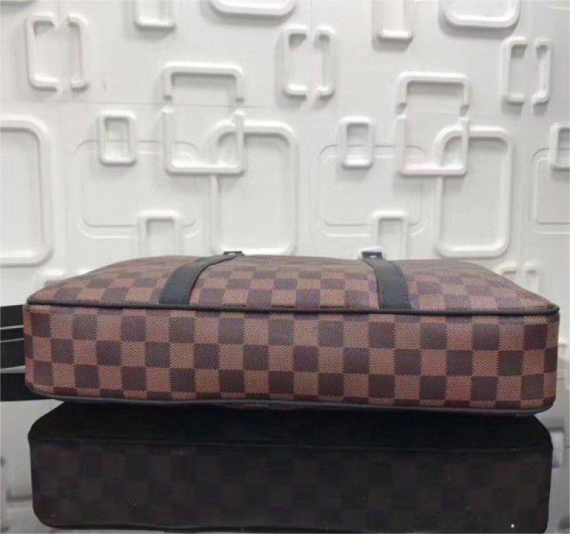 Louis Vuitton Damier Ebene Porte Documents Voyage PM Brown Canvas Women Business Shoulder Bag N41466
