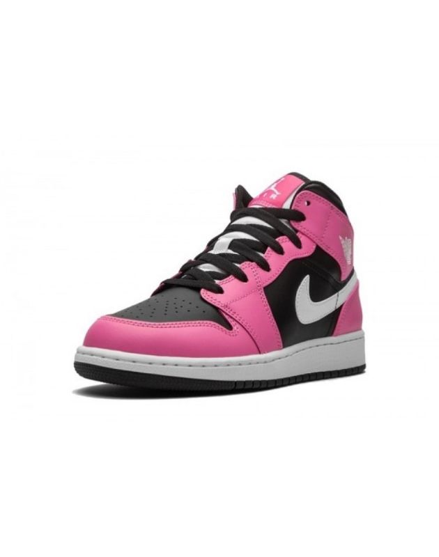 Jordan Air Jordan 1 Mid 2020 Pinksicle Leather Rubber Sole Basketball Sneakers 555112-002