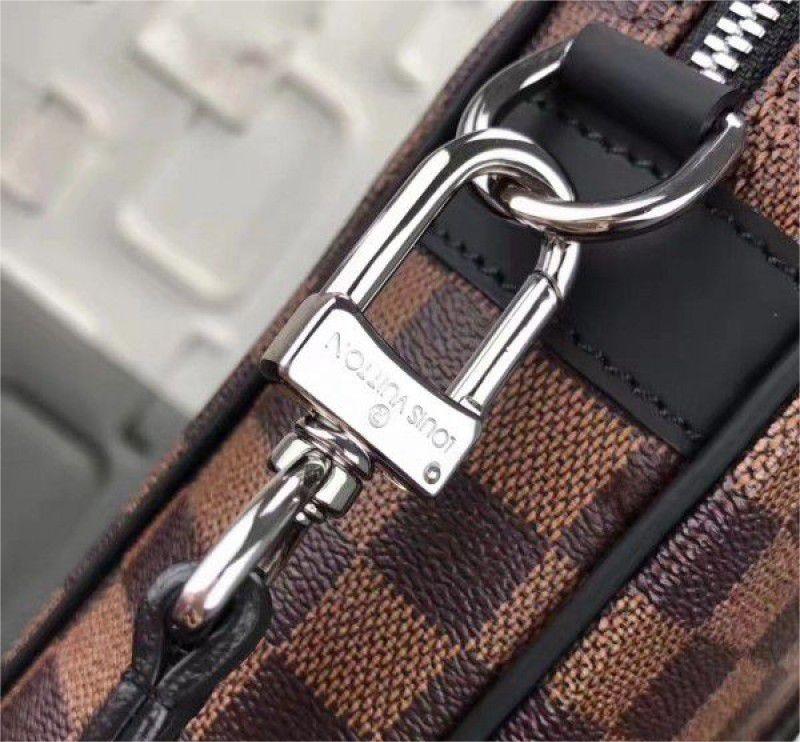 Louis Vuitton Damier Ebene Porte Documents Voyage PM Brown Canvas Women Business Shoulder Bag N41466