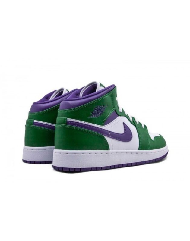 Jordan Air Jordan 1 Mid 2020 Incredible Hulk Leather Rubber Sole Basketball Sneakers 554725-300