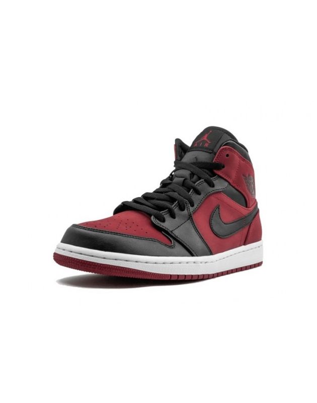 Jordan Air Jordan 1 Mid 2018 Gym Red Black Leather Rubber Sole Basketball Sneakers 554724-610