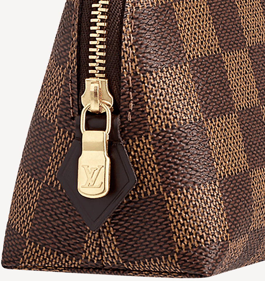 루이비통 다미에 에벤 내추럴 PM 브라운 캔버스 여성 화장품 파우치 N47516