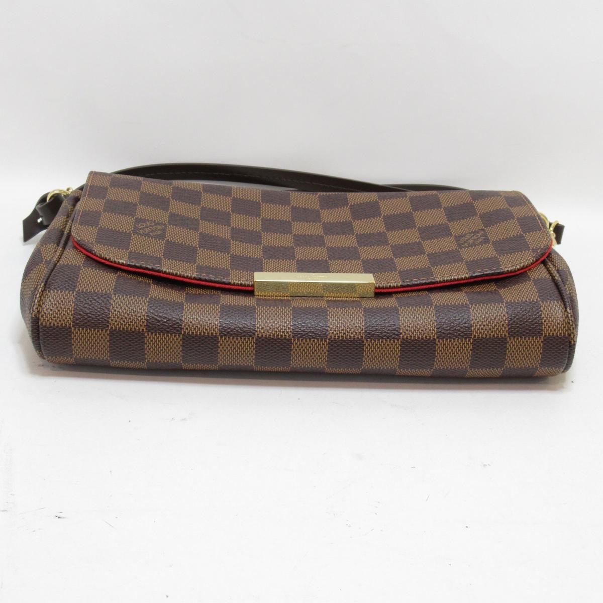 Louis Vuitton Damier Ebene Favorite MM Brown Canvas Women Envelope Crossbody Bag N41129