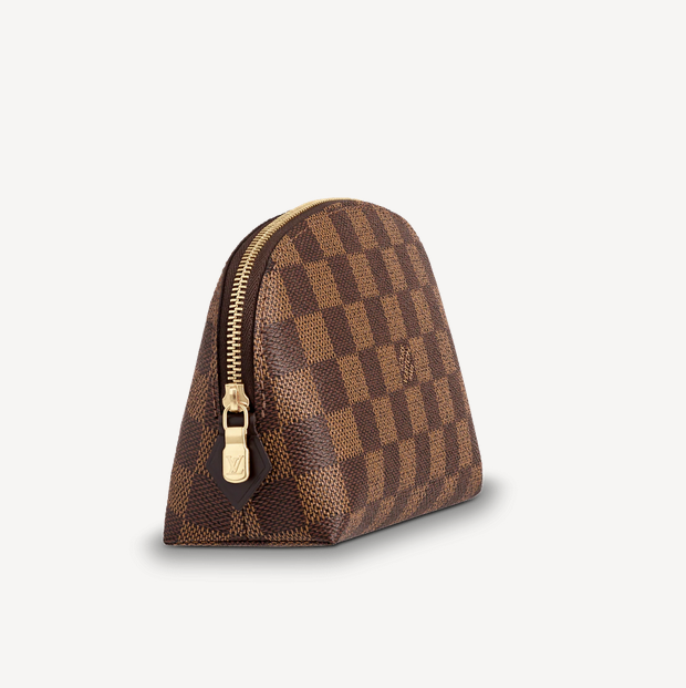 Louis Vuitton Damier Ebene Natural PM Brown Canvas Women Cosmetic Pouch N47516