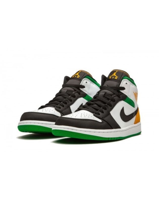 Jordan Air Jordan 1 Mid 2020 Oakland Suede Fabric Leather Rubber Sole Basketball Sneakers 852542-101