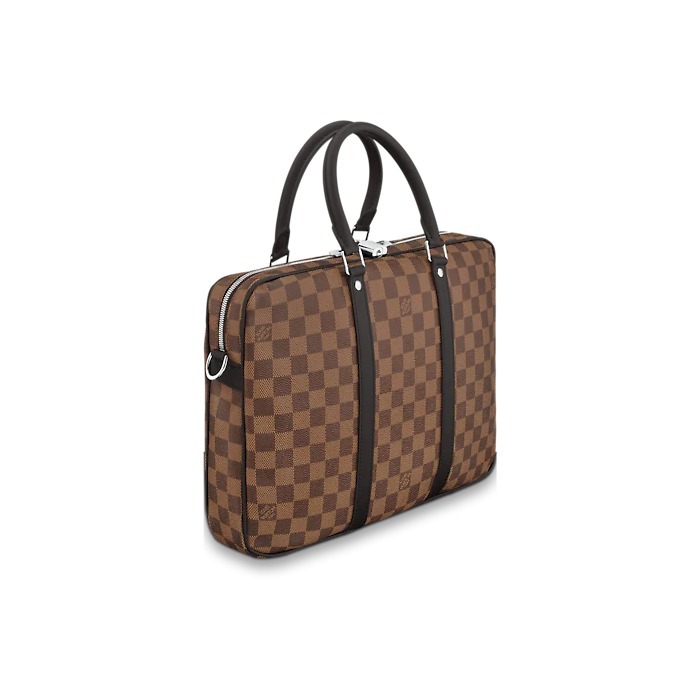 Louis Vuitton Damier Ebene Porte Documents Voyage PM Brown Canvas Women Business Shoulder Bag N41466