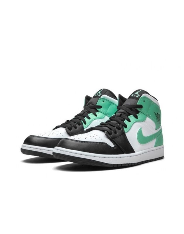 Jordan Air Jordan 1 Mid 2021 Tropical Twist Igloo Leather Rubber Sole Basketball Sneakers 554724-132
