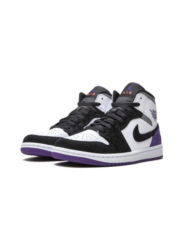 Jordan Air Jordan 1 Mid 2020 SE Purple Leather Rubber Sole Basketball Sneakers 852542-105