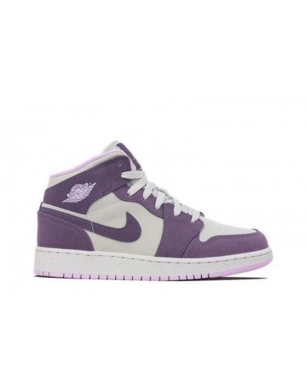 Jordan Air Jordan 1 Mid 2016 Pro Purple Desert Sand Leather Rubber Sole Basketball Sneakers 555112-500