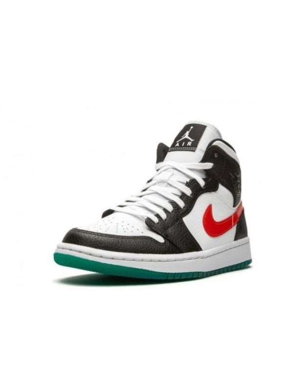 Jordan Air Jordan 1 Mid 2020 Alternate Swooshes Red Yellow Leather Rubber Sole Basketball Sneakers BQ6472-063