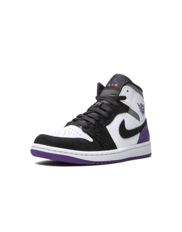 Jordan Air Jordan 1 Mid 2020 SE Purple Leather Rubber Sole Basketball Sneakers 852542-105