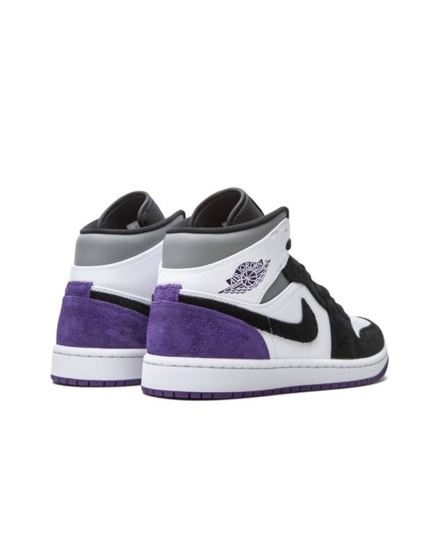 Jordan Air Jordan 1 Mid 2020 SE Purple Leather Rubber Sole Basketball Sneakers 852542-105
