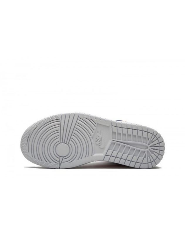 Jordan Air Jordan 1 Mid 2020 White Red Royal Leather Rubber Sole Basketball Sneakers BQ6472-164