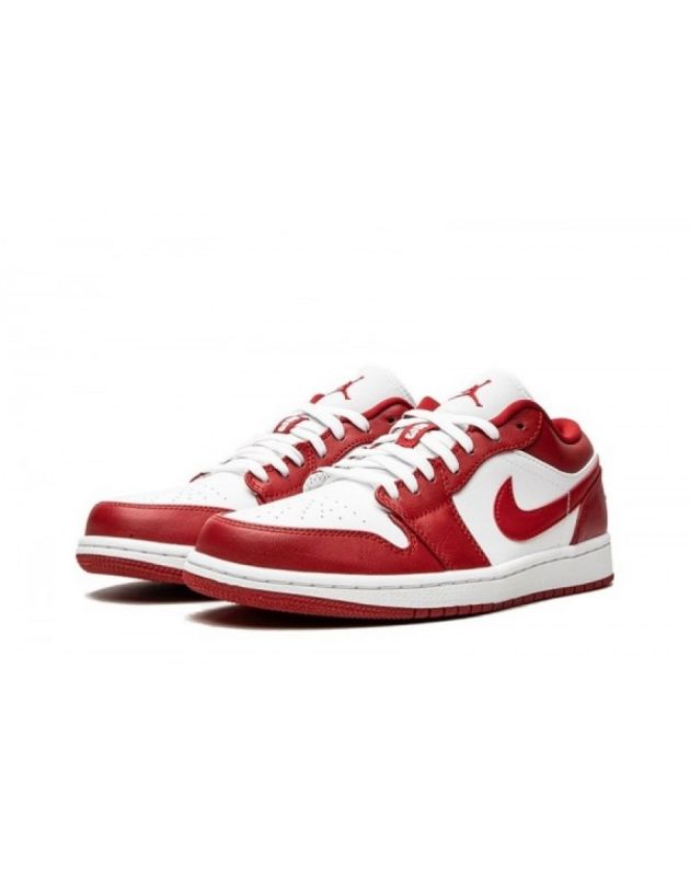 Giày bóng rổ Jordan Air Jordan 1 Low 2020 màu đỏ trắng, đế cao su, chất liệu da 553558-611