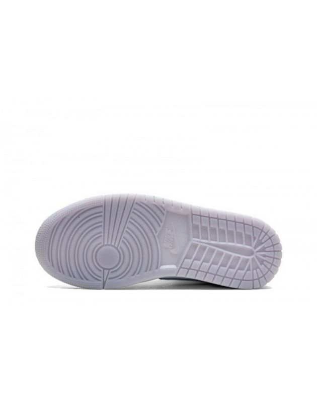 Jordan Air Jordan 1 Mid 2021 Wolf Grey Aluminum Leather Rubber Sole Basketball Sneakers BQ6472-105